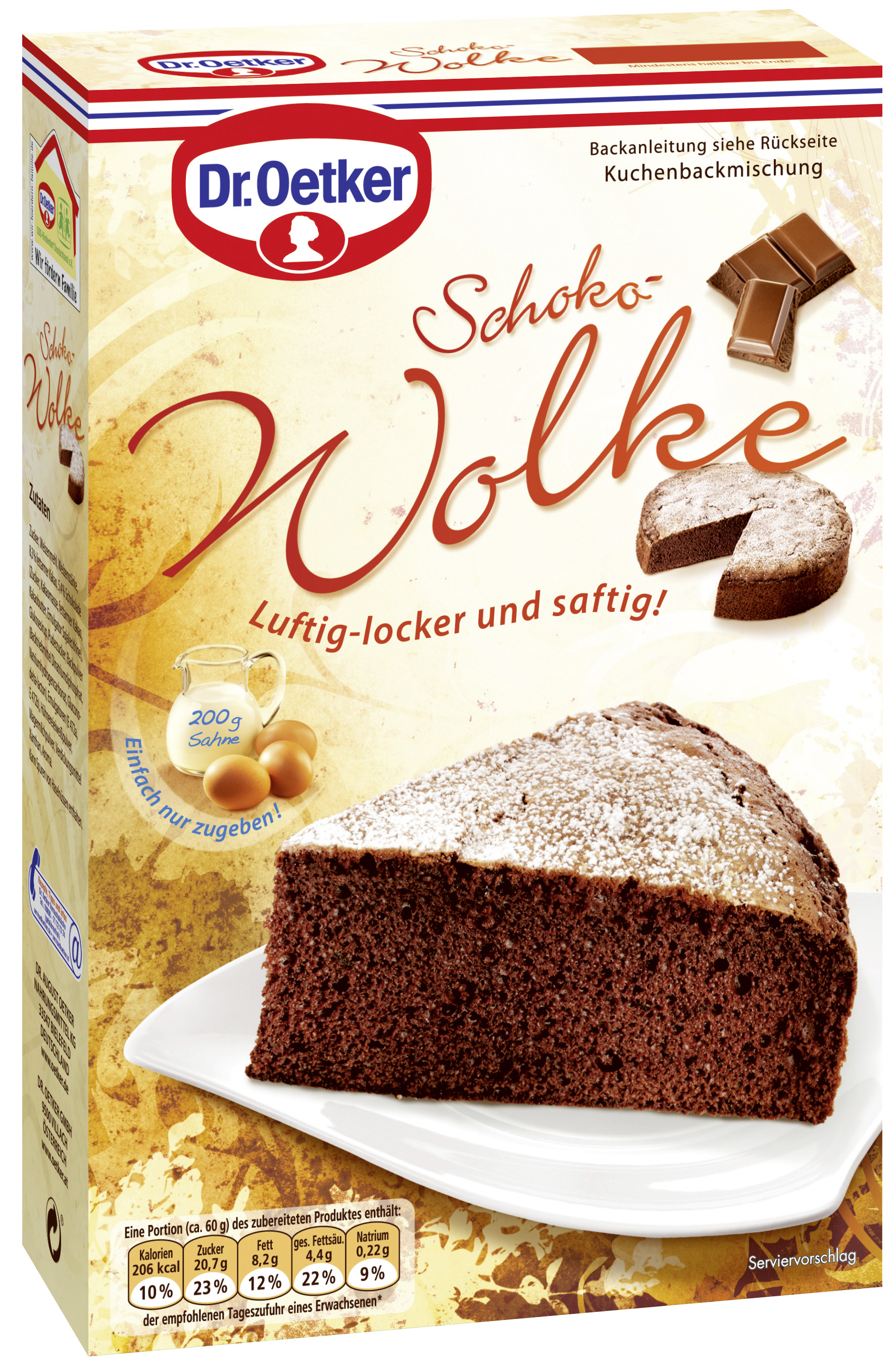 Dr.Oetker Backmischung Schoko-Wolke 455G Dr.Oetker Backmischung Schoko-Wolke 455G
