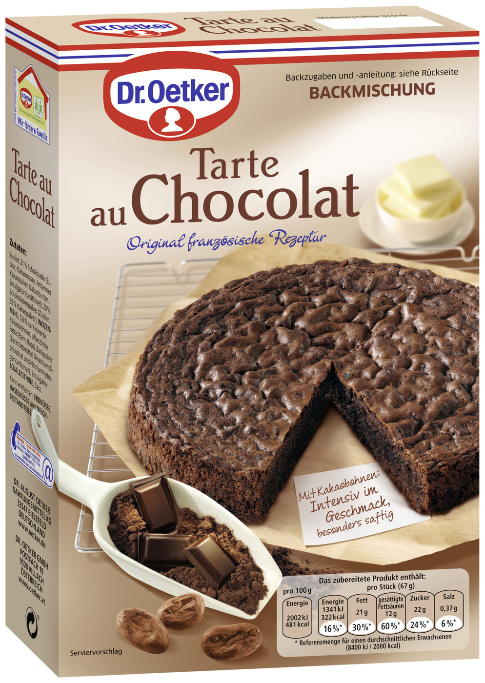 Dr.Oetker Backmischung Tarte au Chocolat 470G Dr.Oetker Backmischung Tarte au Chocolat 470G