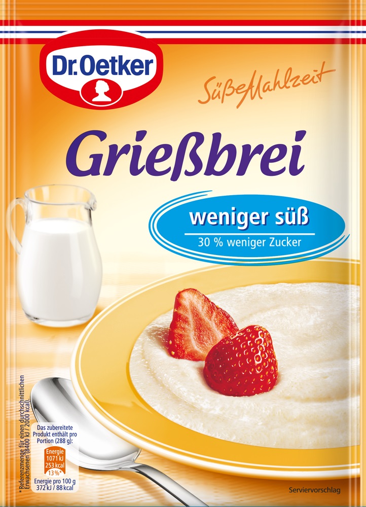 Dr.Oetker Grießbrei Weniger Süß 76G