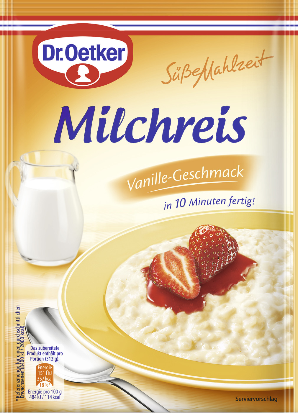 Dr.Oetker Milchreis mit Vanille-Geschmack 125G Dr.Oetker Milchreis mit Vanille-Geschmack 125G