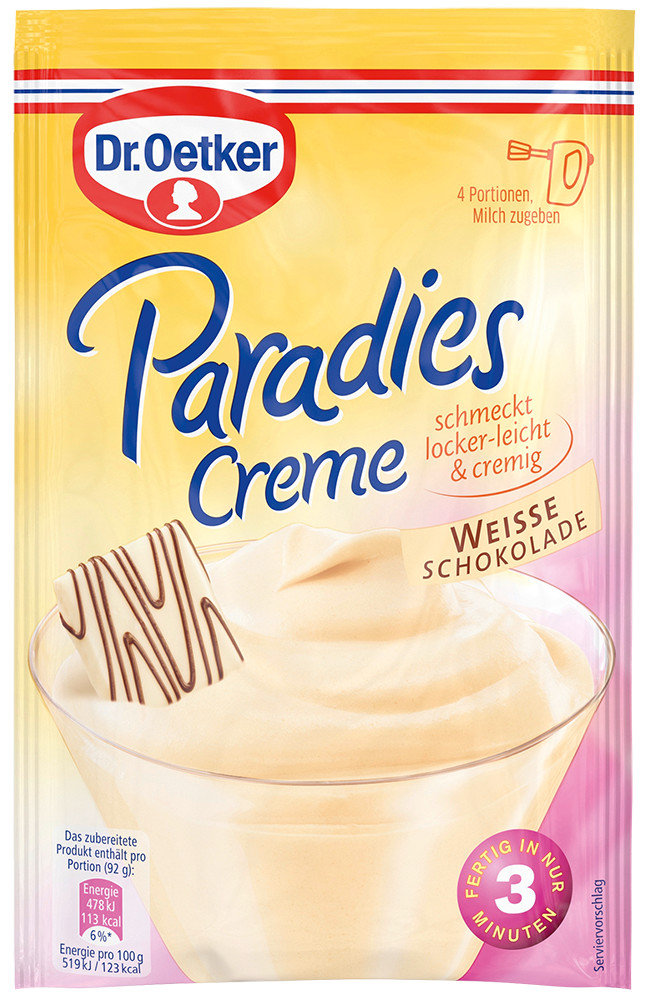 Dr.Oetker Paradies Creme weisse Schokolade 70G Dr.Oetker Paradies Creme weisse Schokolade 70G