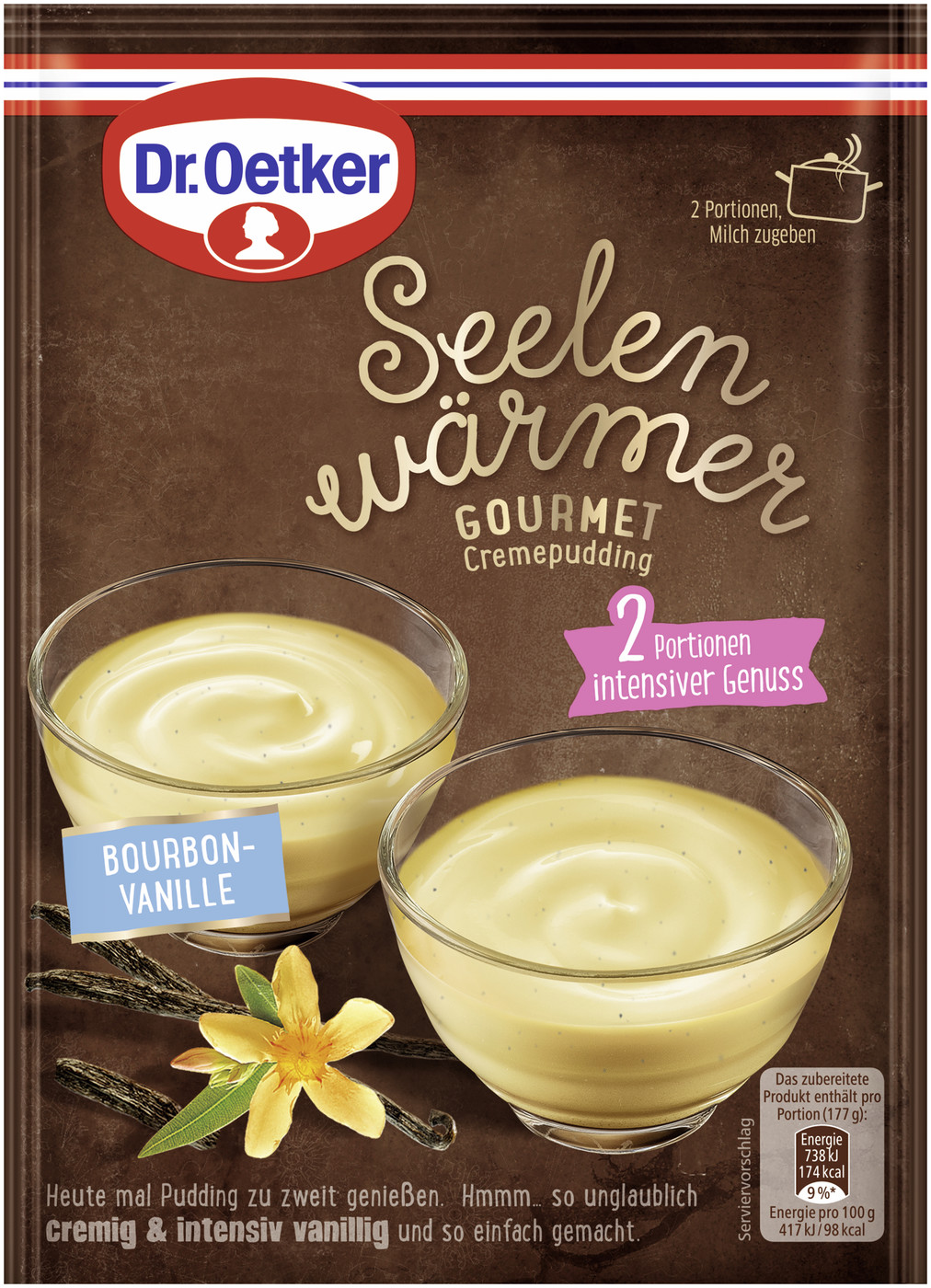 Dr.Oetker Seelenwärmer Gourmet Cremepudding Bourbon-Vanille 55G