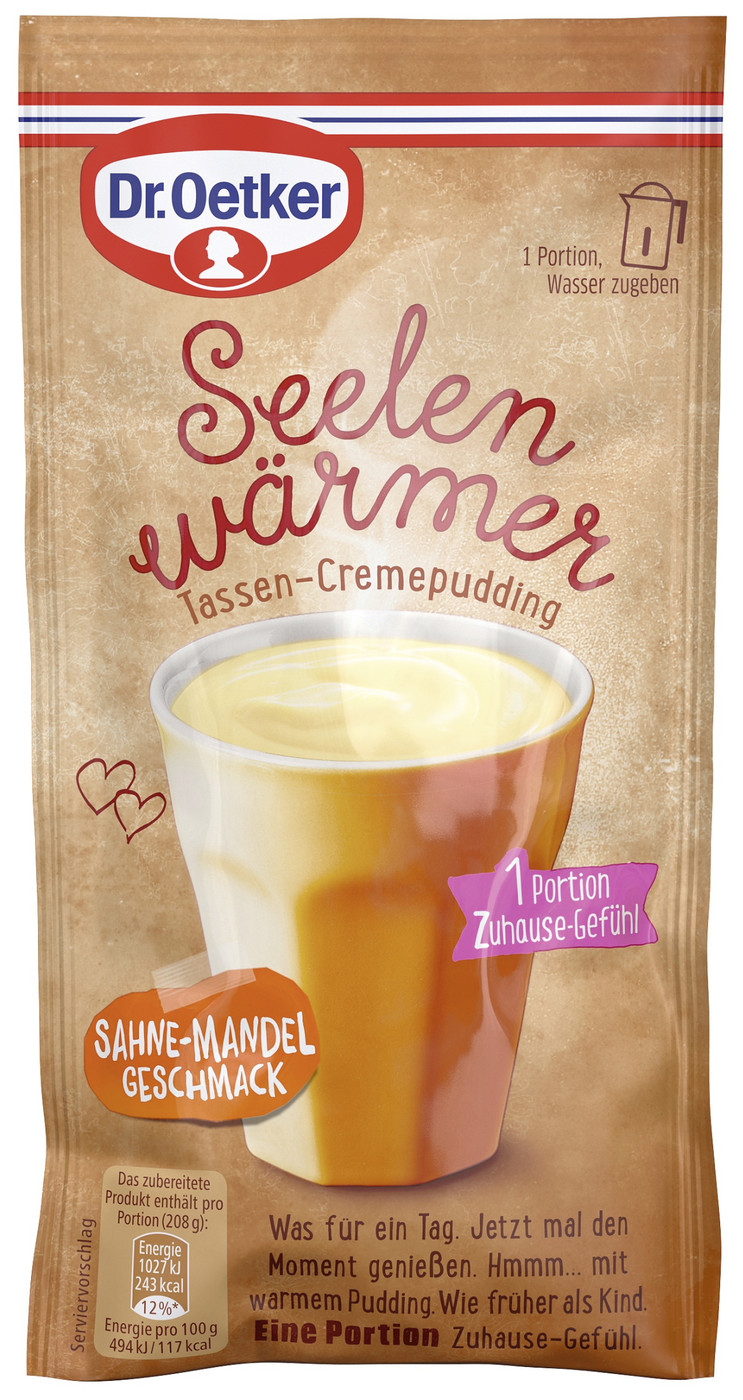 Dr.Oetker Seelenwärmer Tassen-Cremepudding Sahne-Mandel 58G