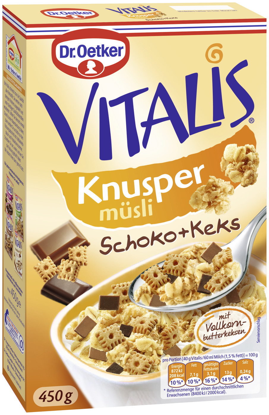 Dr.Oetker Vitalis Knusper Schoko+Keks 450g