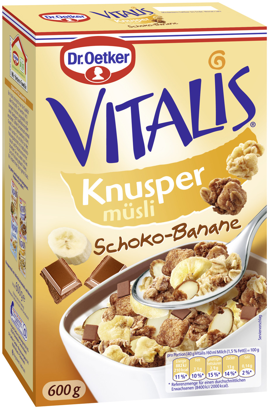 Dr.Oetker Vitalis Knusper Schoko-Banane 600G
