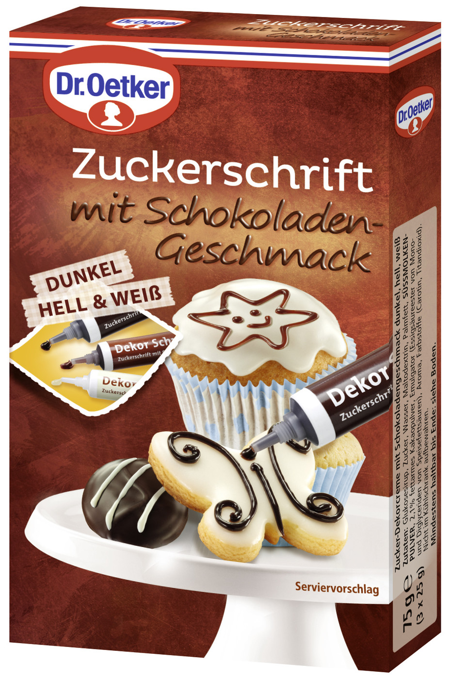 Dr.Oetker Zuckerschrift mit Schokoladengeschmack 75G Dr.Oetker Zuckerschrift mit Schokoladengeschmack 75G