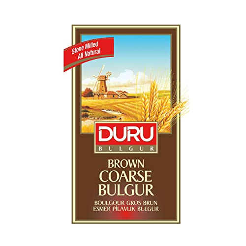 Duru Brown Coarse Size 3 Bulgur, DUNKLE WEIZENGRÜTZE GROB Weizenbeeren , 35.2oz (1000 g), 100% natürlich und zertifiziert , Hohe Ballaststoffe und Eiweiß, Nicht gentechnisch verändert , Ideal für vegane Rezepte , Besser als Reis von Duru