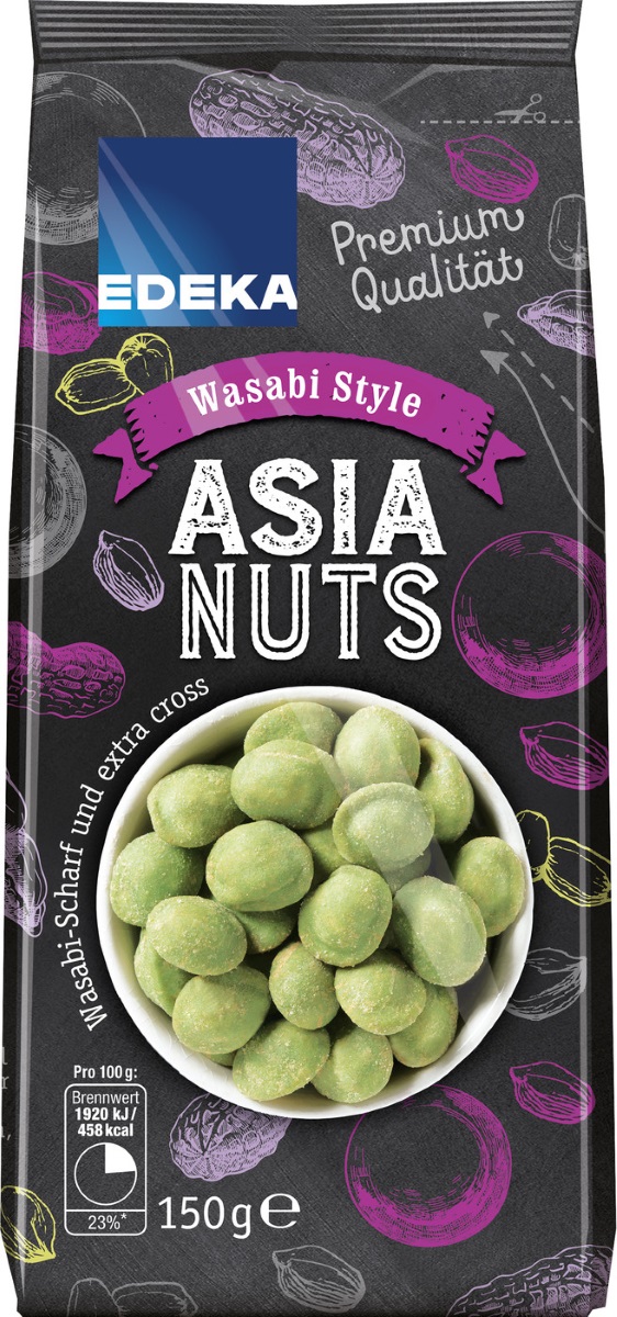 EDEKA Asia Nuts Wasabi Style 150G EDEKA Asia Nuts Wasabi Style 150G
