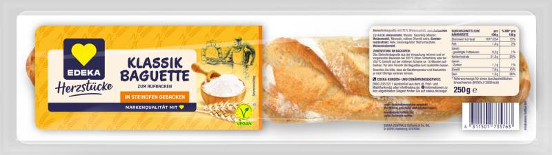 EDEKA Baguetterie Steinofenbaguette klassisch 250G