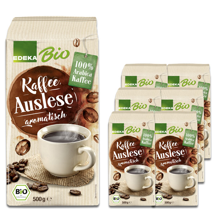 EDEKA Bio Auslese Kaffee gemahlen 6x500G