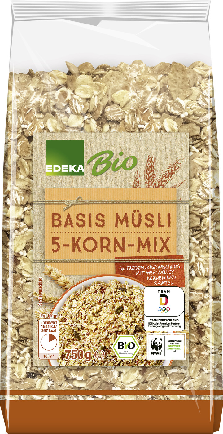 EDEKA Bio Basis Müsli 5-Korn-Mix 750G