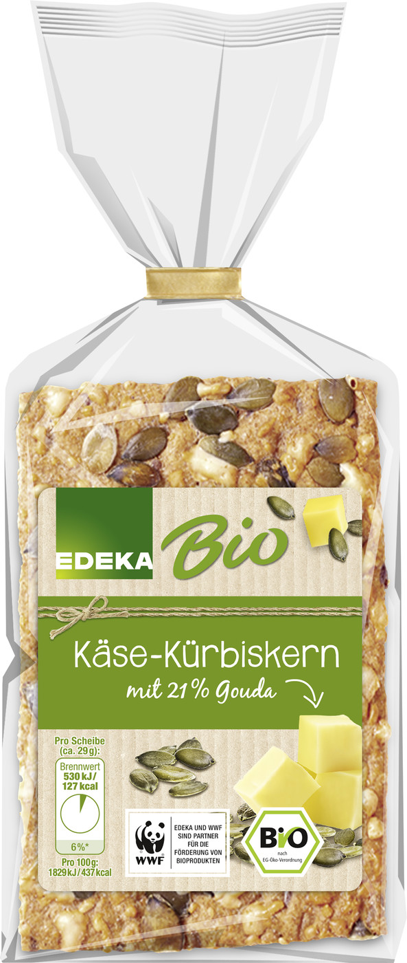 EDEKA Bio Käse-Kürbiskern Knäckebrot 200G EDEKA Bio Käse-Kürbiskern Knäckebrot 200G