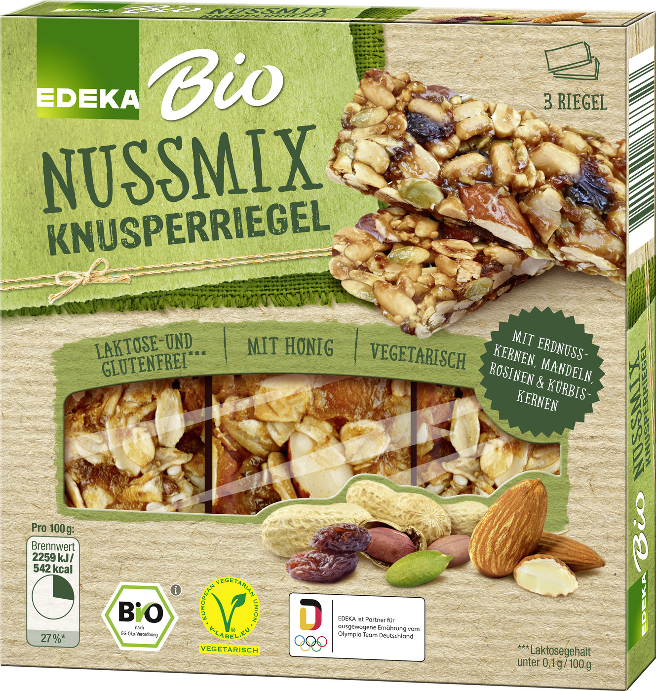 EDEKA Bio Knusperriegel Nussmix 3ST 75G EDEKA Bio Knusperriegel Nussmix 3ST 75G