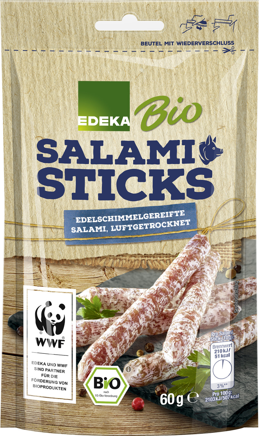 EDEKA Bio Salami Sticks 60G