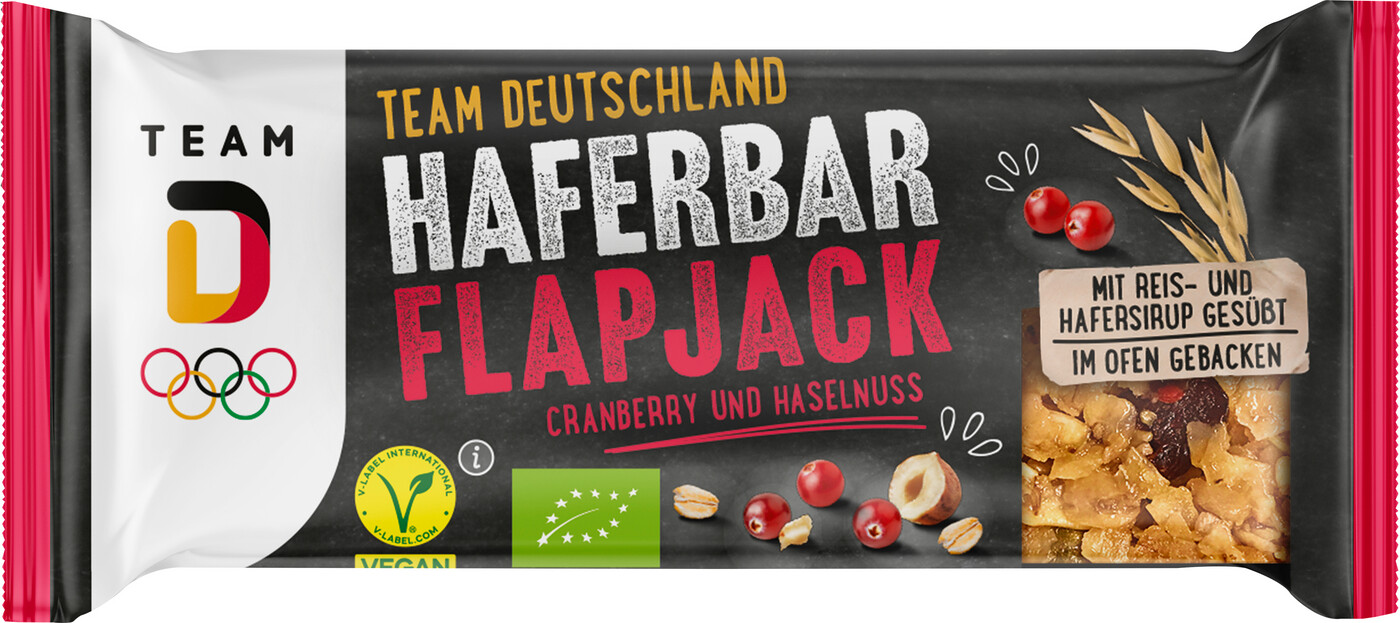 EDEKA Bio Team Deutschland Haferbar Flapjack Cranberry und Haselnuss 60G EDEKA Bio Team Deutschland Haferbar Flapjack Cranberry und Haselnuss 60G