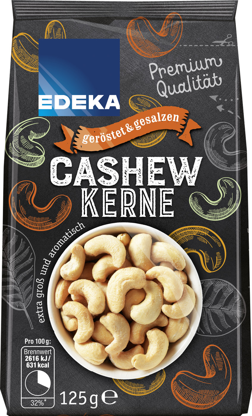 EDEKA Cashew Kerne geröstet & gesalzen 125G