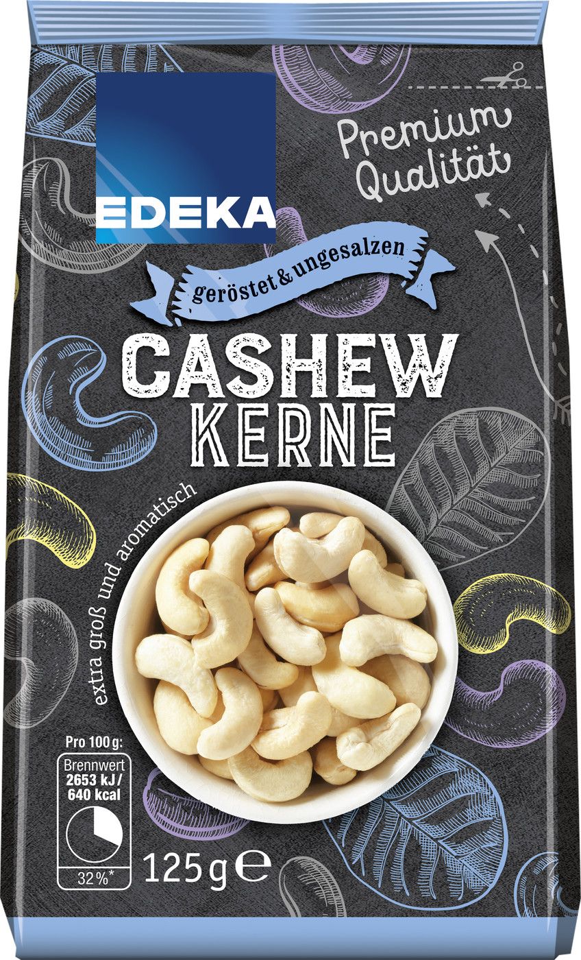 EDEKA Cashew Kerne geröstet & ungesalzen 125G EDEKA Cashew Kerne geröstet & ungesalzen 125G