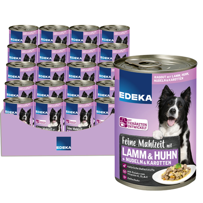 EDEKA Feine Mahlzeit mit Lamm, Huhn, Nudeln & Karotten 20x400G