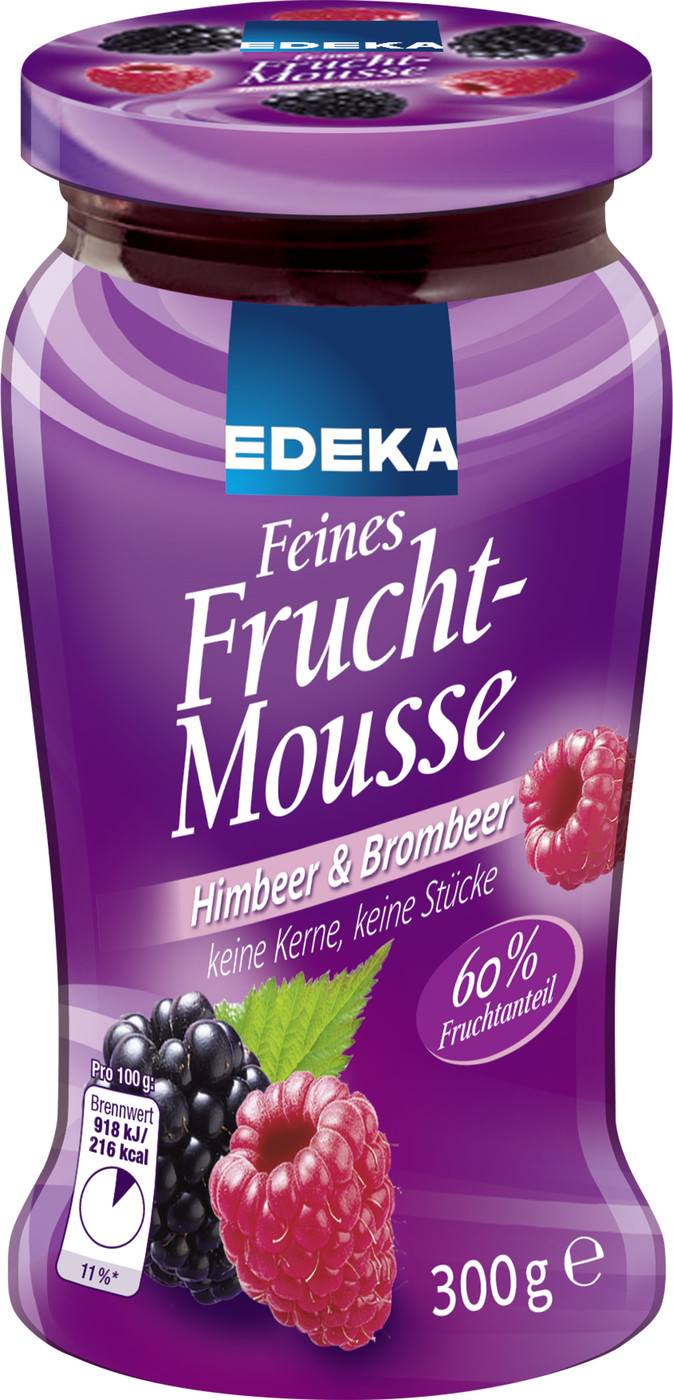 EDEKA Feines Fruchtmousse Himbeer & Brombeer 300G