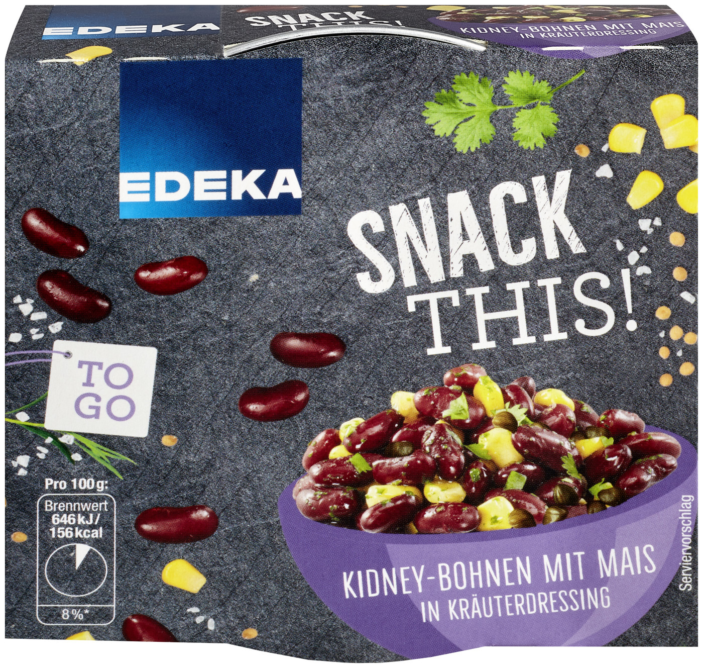 EDEKA Snack This! Kidneybohnen mit Mais in Kräuterdressing 160G
