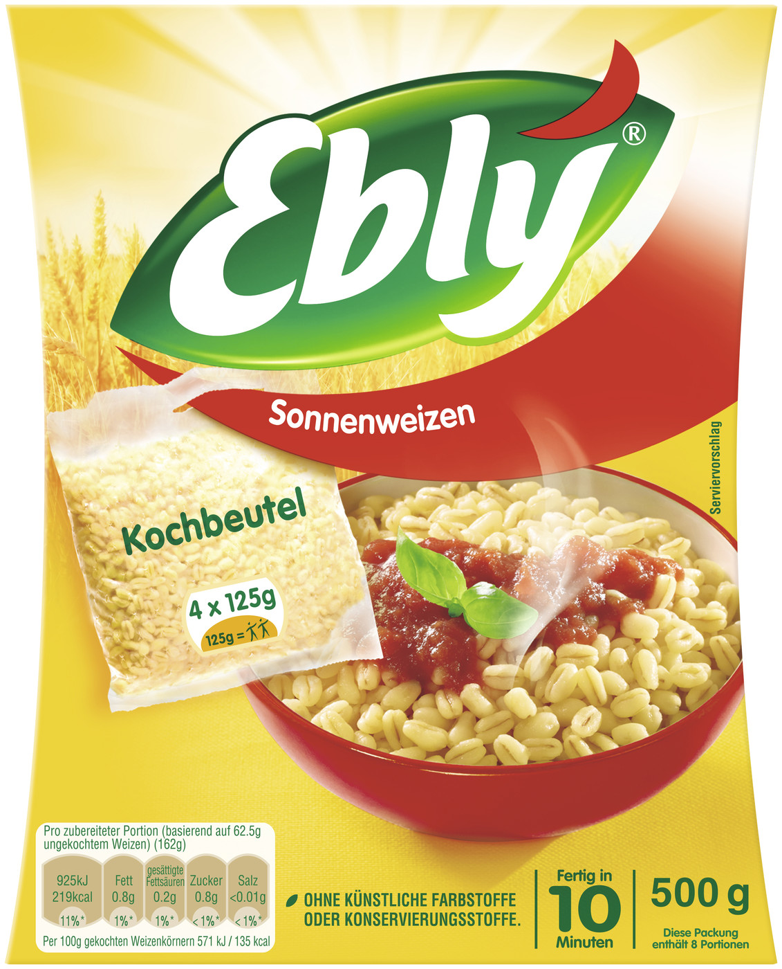 Ebly Sonnenweizen im Kochbeutel 4x 125G Ebly Sonnenweizen im Kochbeutel 4x 125G