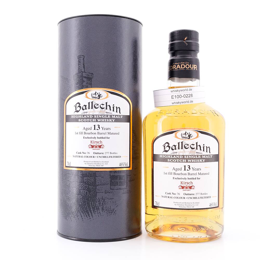 Edradour Ballechin 13 Jahre Bourbon Cask 1st fill 0,70 L/ 46.0% vol Edradour Ballechin 13 Jahre Bourbon Cask 1st fill 0,70 L/ 46.0% vol