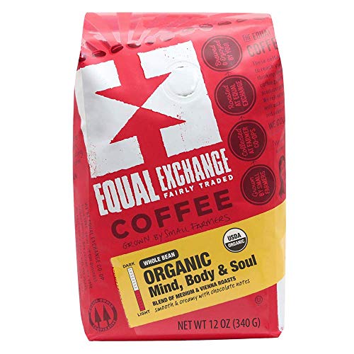 Equal Exchange Organic Coffee, Mind Body Soul, Whole Bean, 12 Ounce Bag by Equal Exchange