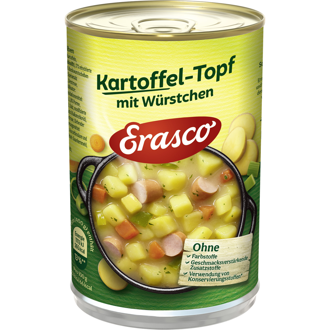 Erasco 1 Portion Kartoffel-Topf mit Würstchen 400G