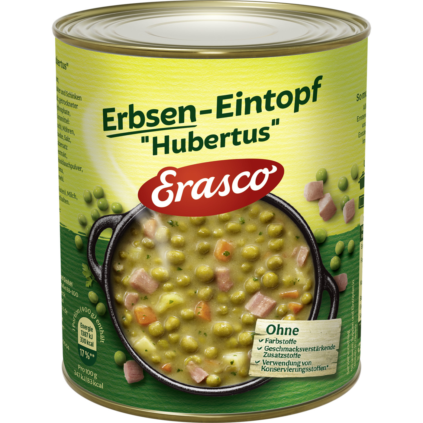Erasco Erbsen-Eintopf Hubertus 800G Erasco Erbsen-Eintopf Hubertus 800G