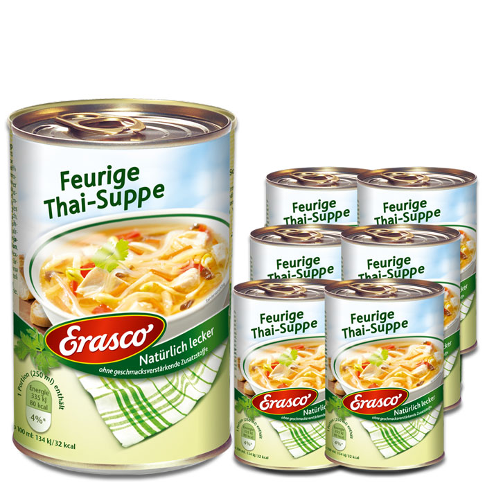 Erasco Feurige Thai-Suppe 6x390ML Erasco Feurige Thai-Suppe 6x390ML