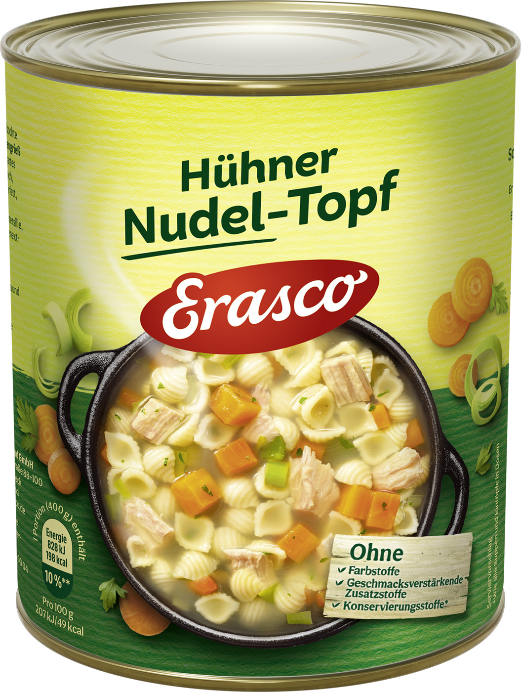 Erasco Hühner Nudel-Topf 800G Erasco Hühner Nudel-Topf 800G
