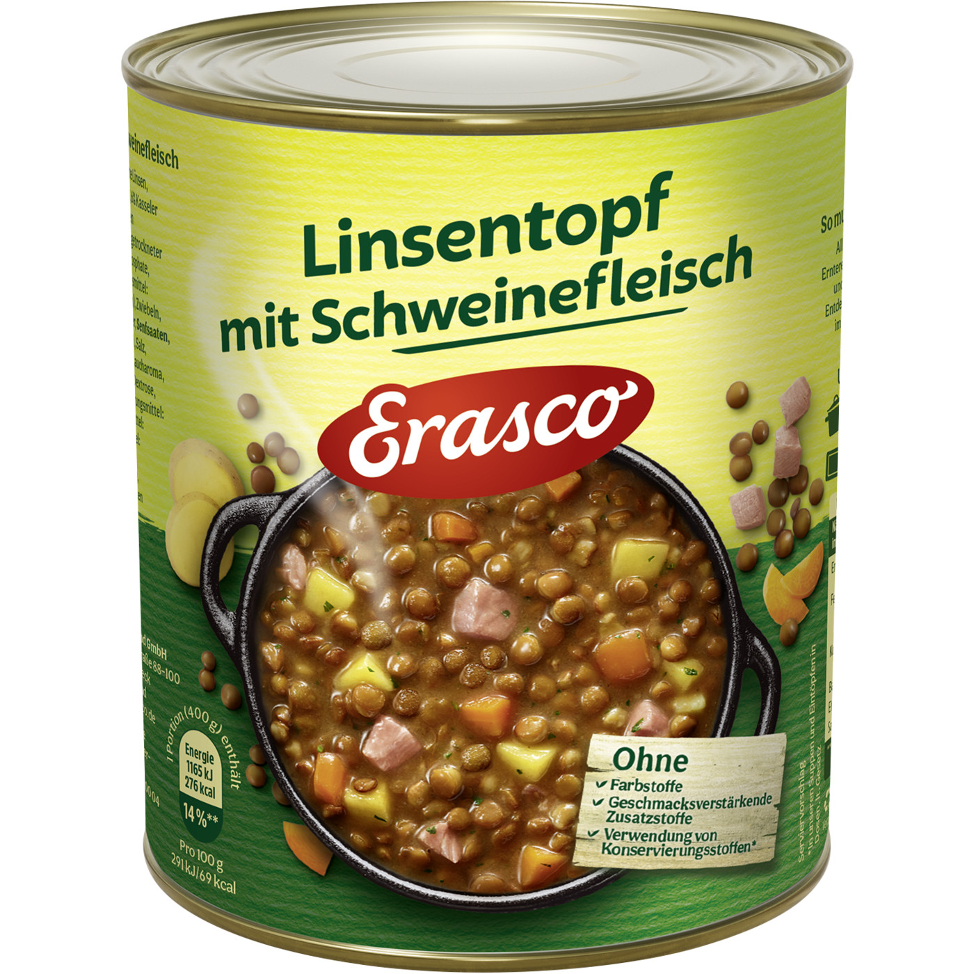 Erasco Linsentopf mit Schweinefleisch 800G Erasco Linsentopf mit Schweinefleisch 800G
