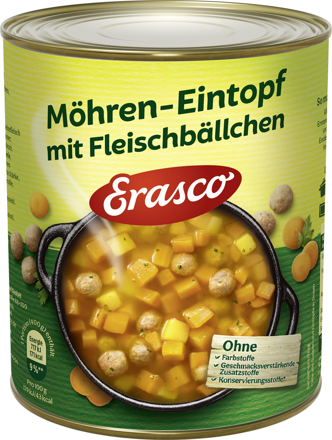 Erasco Möhren-Eintopf mit Fleischbällchen 800G