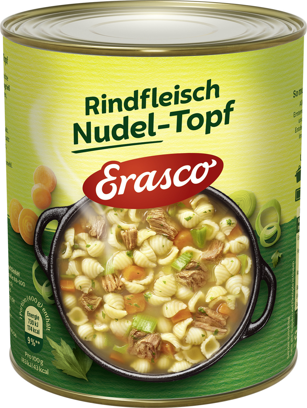 Erasco Rindfleisch Nudel-Topf 800G Erasco Rindfleisch Nudel-Topf 800G