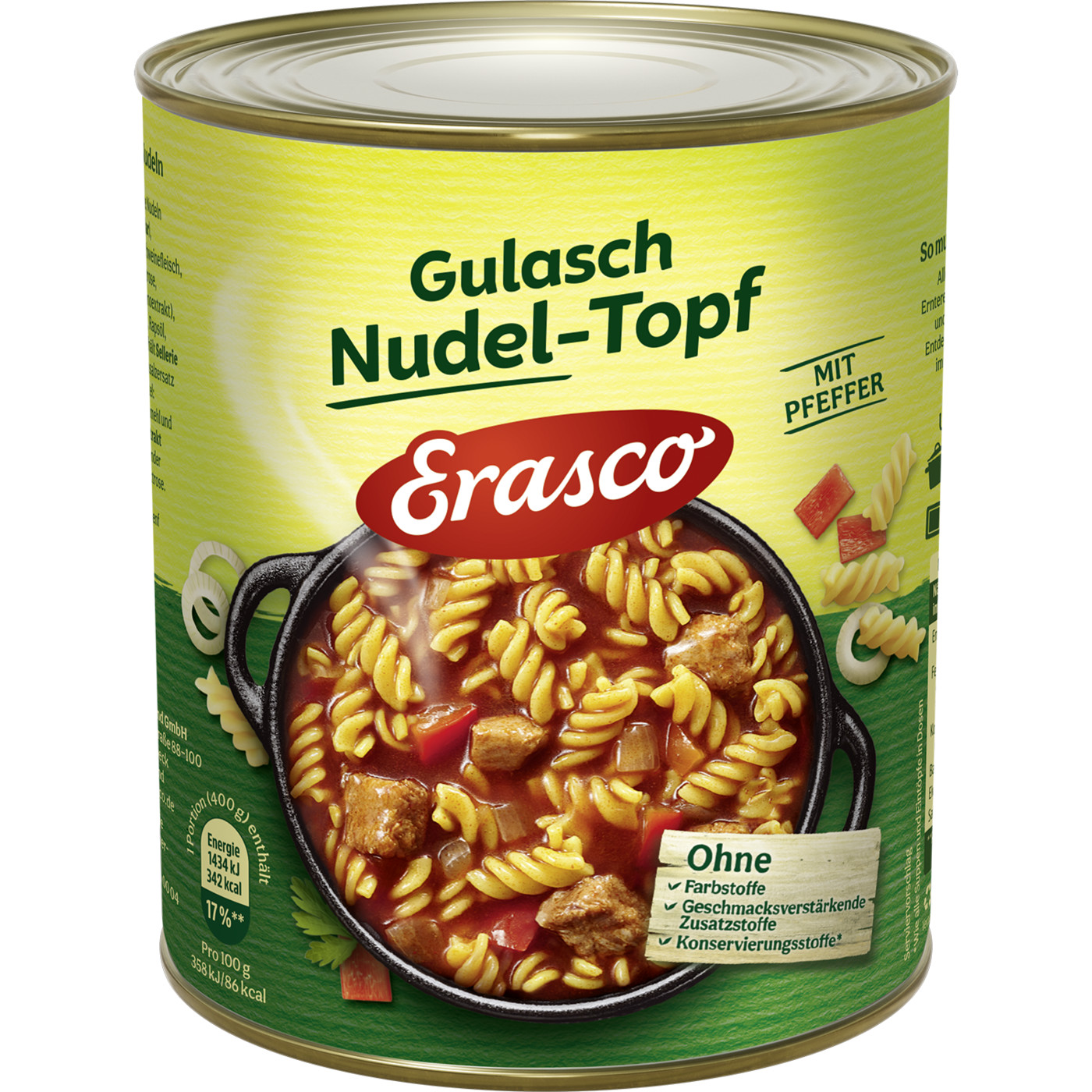 Erasco Gulasch Nudel-Topf 800G Erasco Gulasch Nudel-Topf 800G