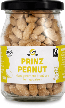 Erdnüsse geröstet und gesalzen im Glas Erdnüsse geröstet und gesalzen im Glas