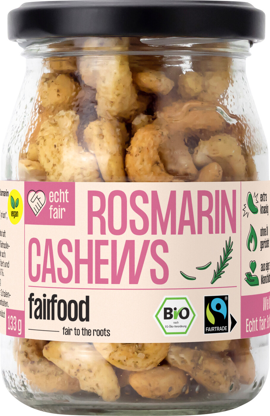 Fairfood Bio Rosmarin Cashews 133G Fairfood Bio Rosmarin Cashews 133G