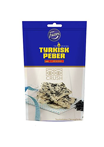 Fazer The Original Tyrkisk Peber - Zerdrückt Salzig Lakritze-Bonbons - Tasche 150g von Fazer Tyrkisk Peber