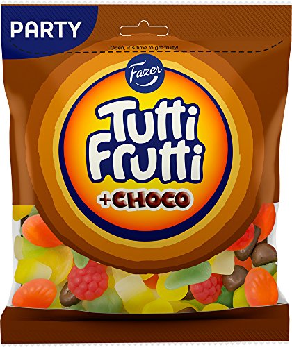 Fazer Tutti Frutti + Choco – Mischung aus Schokoladen-Lakritze & fruchtigem Weingummi – Partytüte – 325 g von Fazer