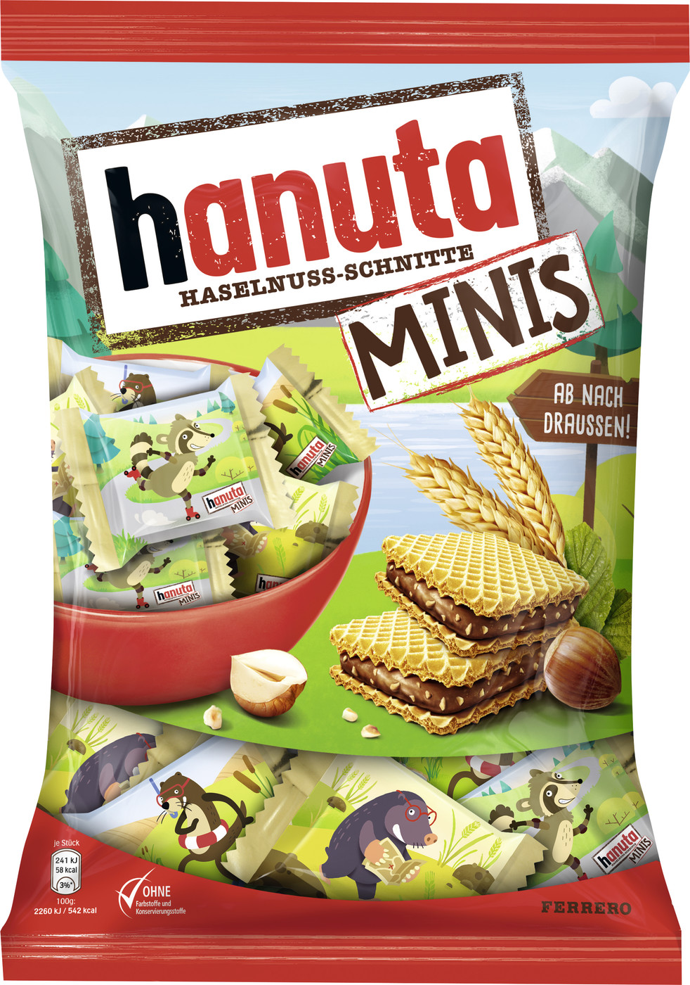 Ferrero Hanuta Haselnuss-Schnitten Minis 200G Ferrero Hanuta Haselnuss-Schnitten Minis 200G