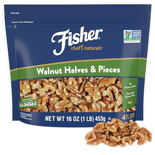 Fisher Chef's Naturals Walnut Halves & Pieces 16 Oz. (1 Lb.) by Fisher