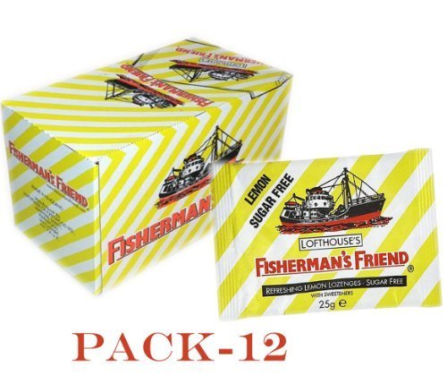 Fisherman's Friend Lozenges Lemon Sugar-Free with Sweeteners 25g-PACK-12 by Fishermans von FISHERMANS