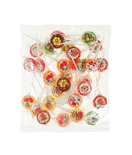Frucht Lutscher 8 Gramm 30 Stück, handgefertigt in mehreren Designs, Großpackung gemusterte Lollies für Kinder von Generic