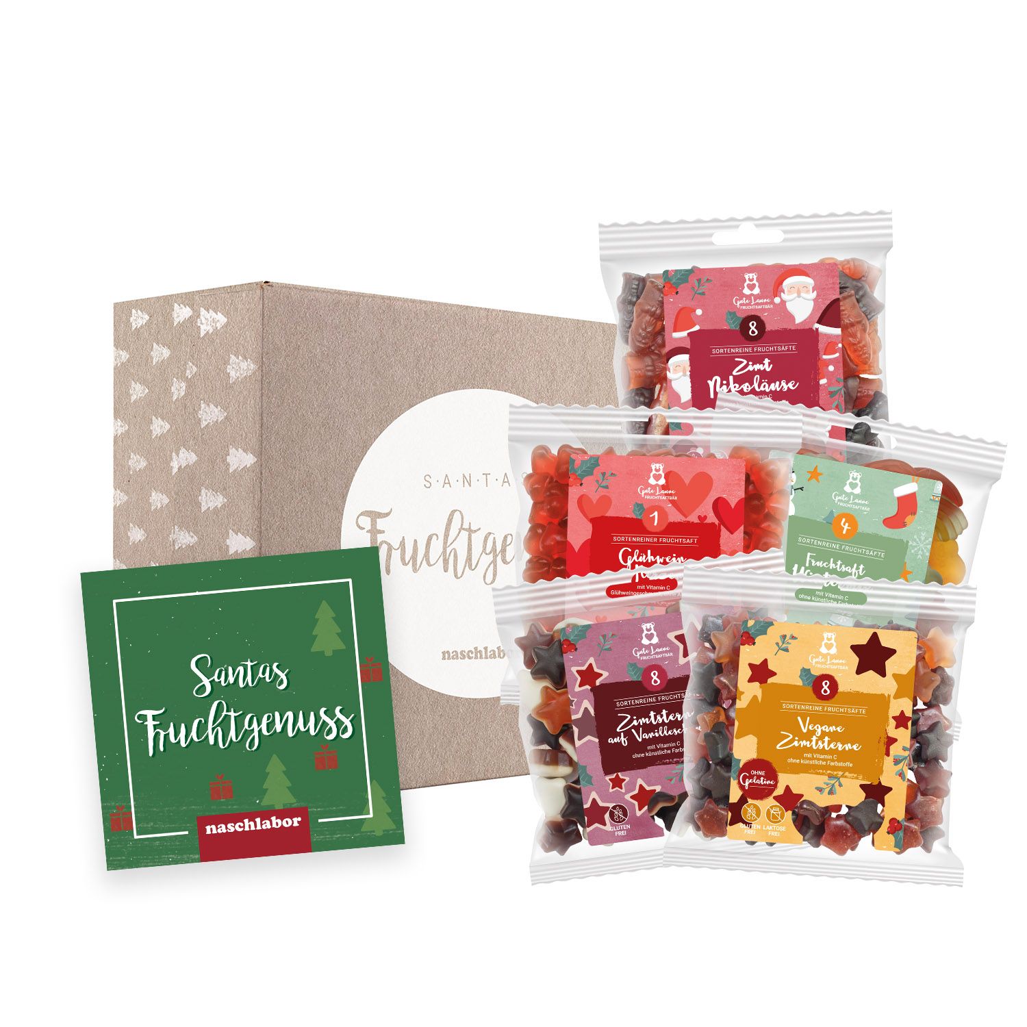 Fruchtgummi Mix Fruchtsaftbär Weihnachten für Firmen mit Standardkarte