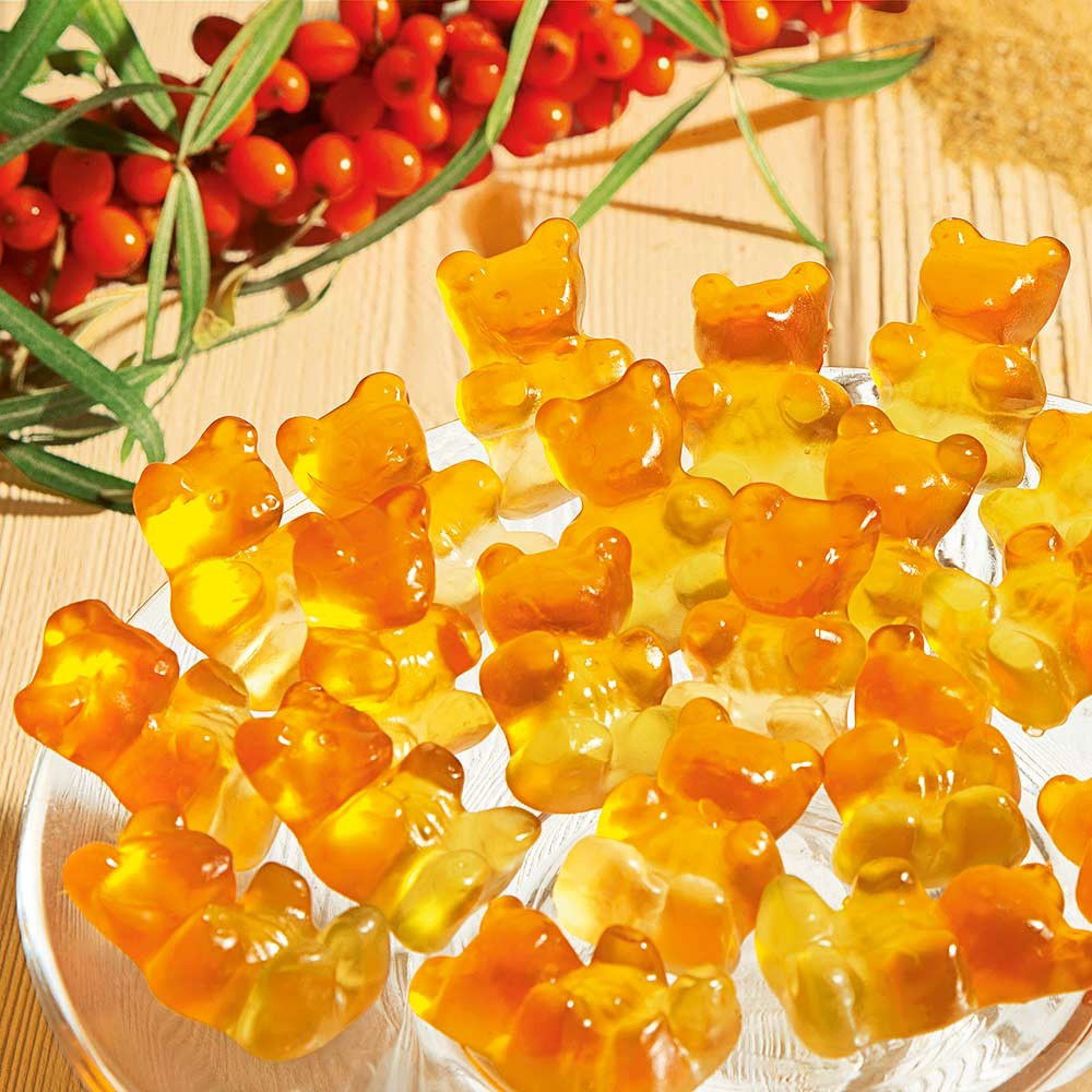 Fruchtgummi Sanddornfruchtsaft-Honig-Bärchen Fruchtgummi Sanddornfruchtsaft-Honig-Bärchen von Kasberger Genusswelten