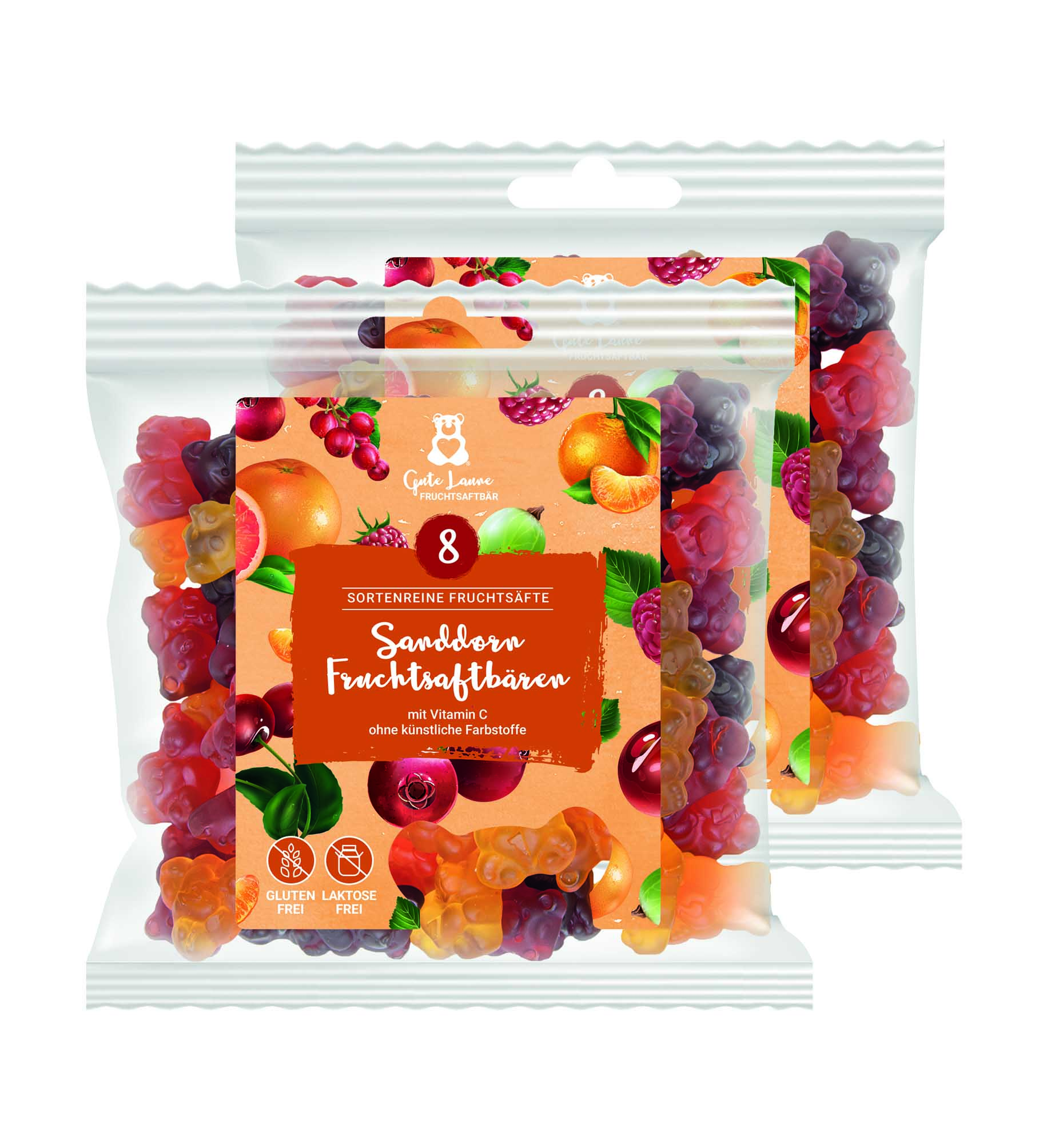 Fruchtgummi Sanddorn Fruchtsaftbären 2x 150g