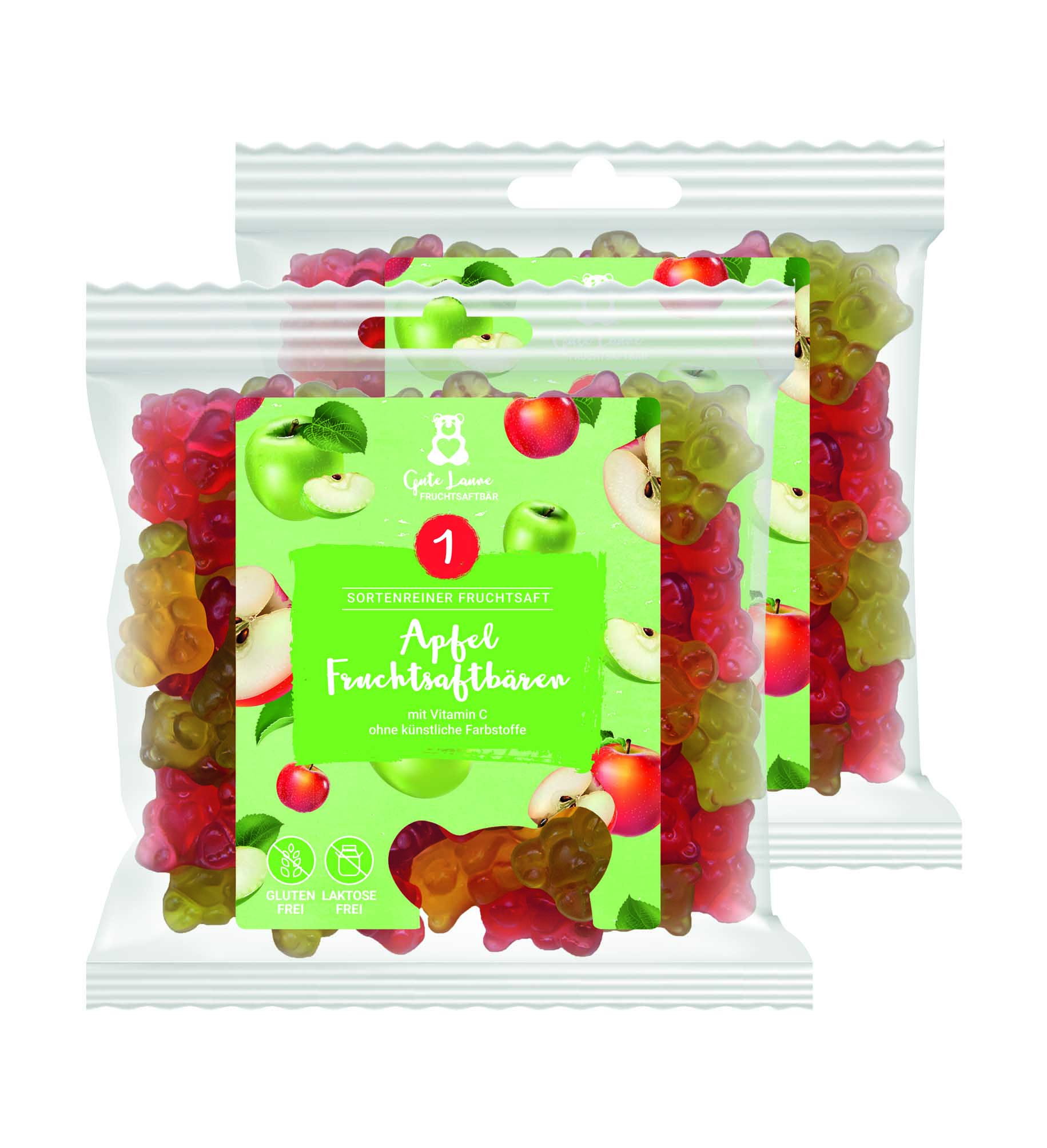 Fruchtgummi Tüte Fruchtsaftbären Apfel 2x 150g