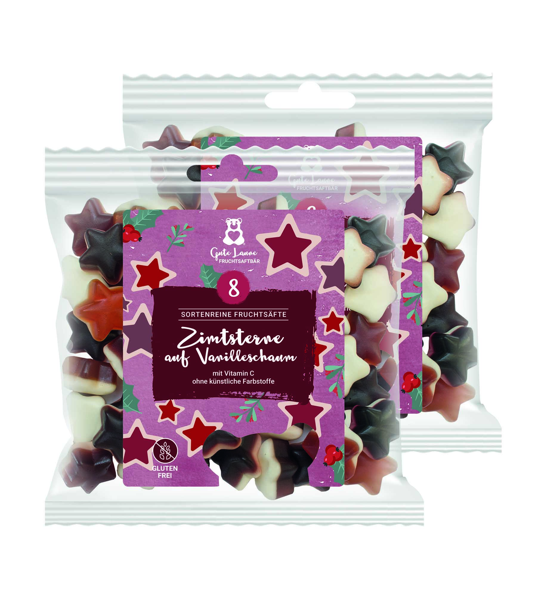 Fruchtgummi Zimtsterne auf Vanilleschaum 2 x 150g Fruchtgummi Zimtsterne auf Vanilleschaum 2 x 150g