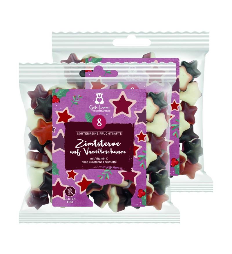 Fruchtgummi Zimtsterne auf Vanilleschaum 2 x 150g