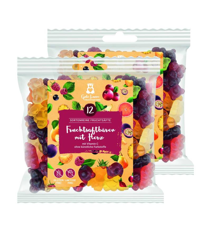 Fruchtgummis Fruchtsaftbär mit Herz, 12-Frucht große Bären 2x 150g